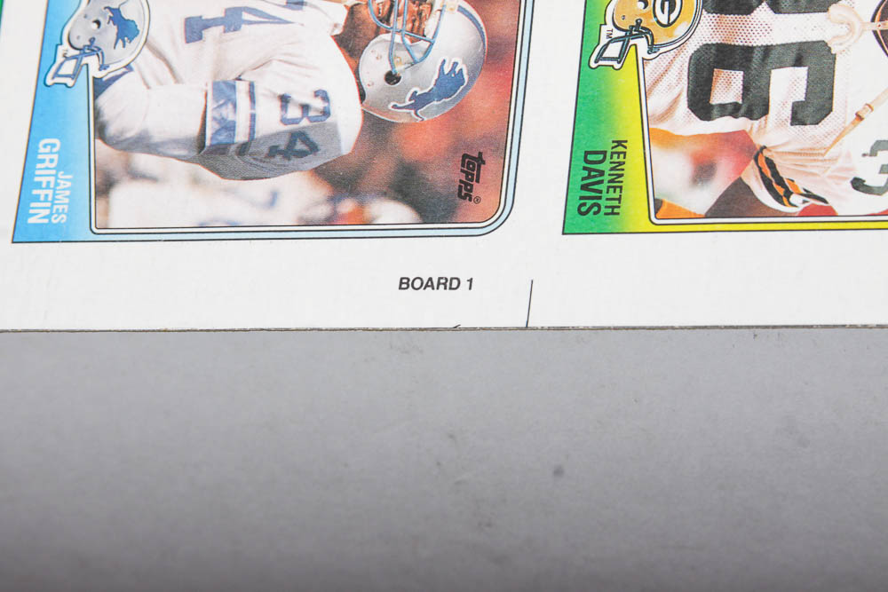 Four Sheets of Uncut 1988 Topps Sports Trading Cards