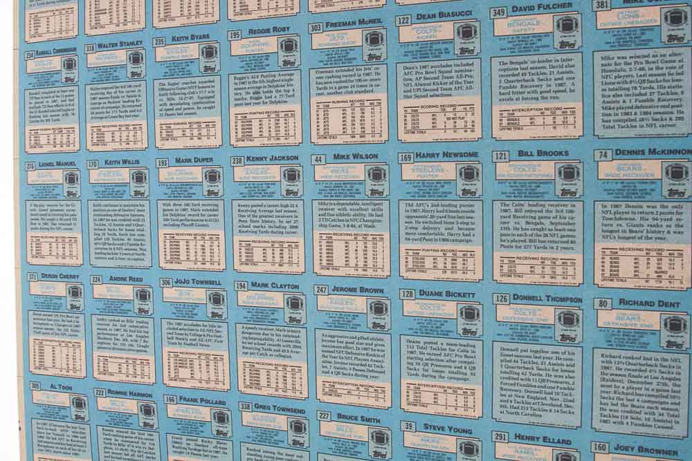 Four Sheets of Uncut 1988 Topps Sports Trading Cards