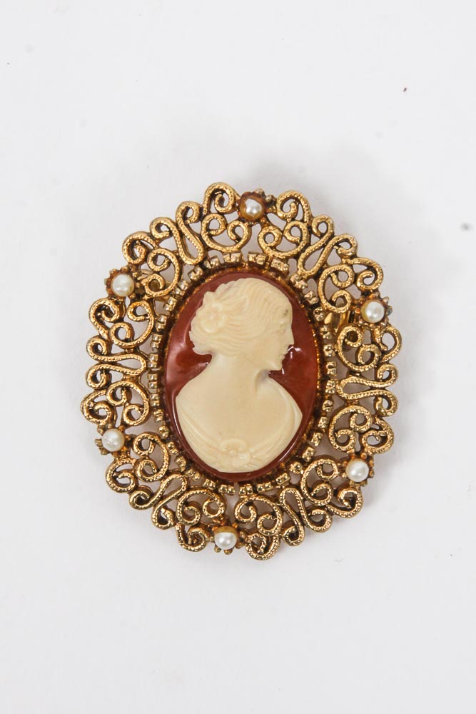 Collection of Cameo Costume Jewelry