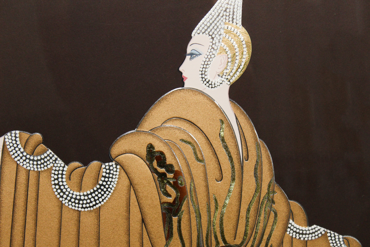 Erté Limited Edition Embossed Metallic Serigraph