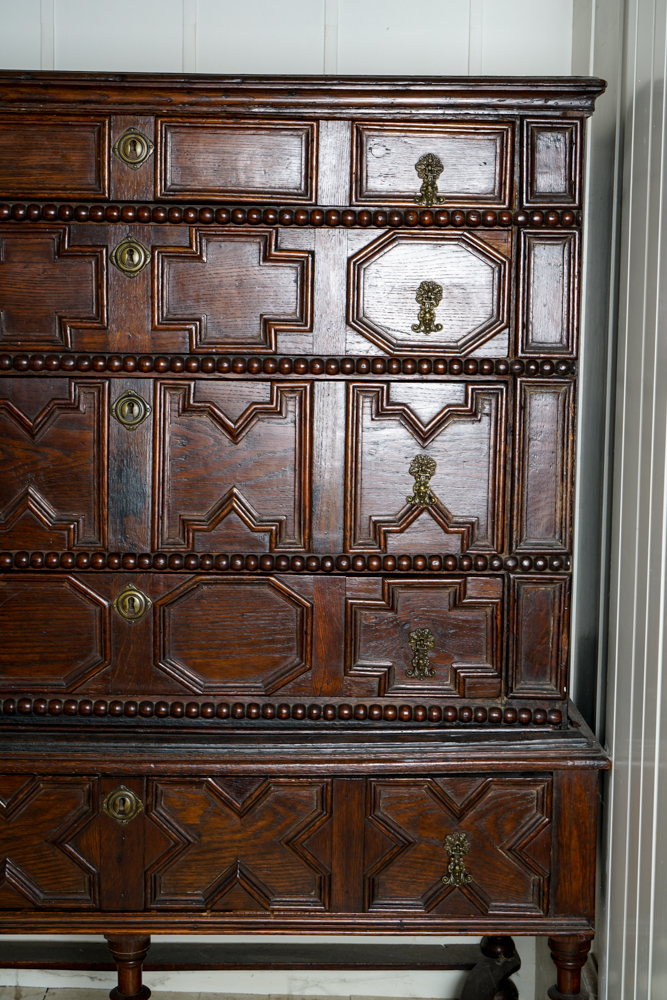 Antique William and Mary Oak Chest on Stand