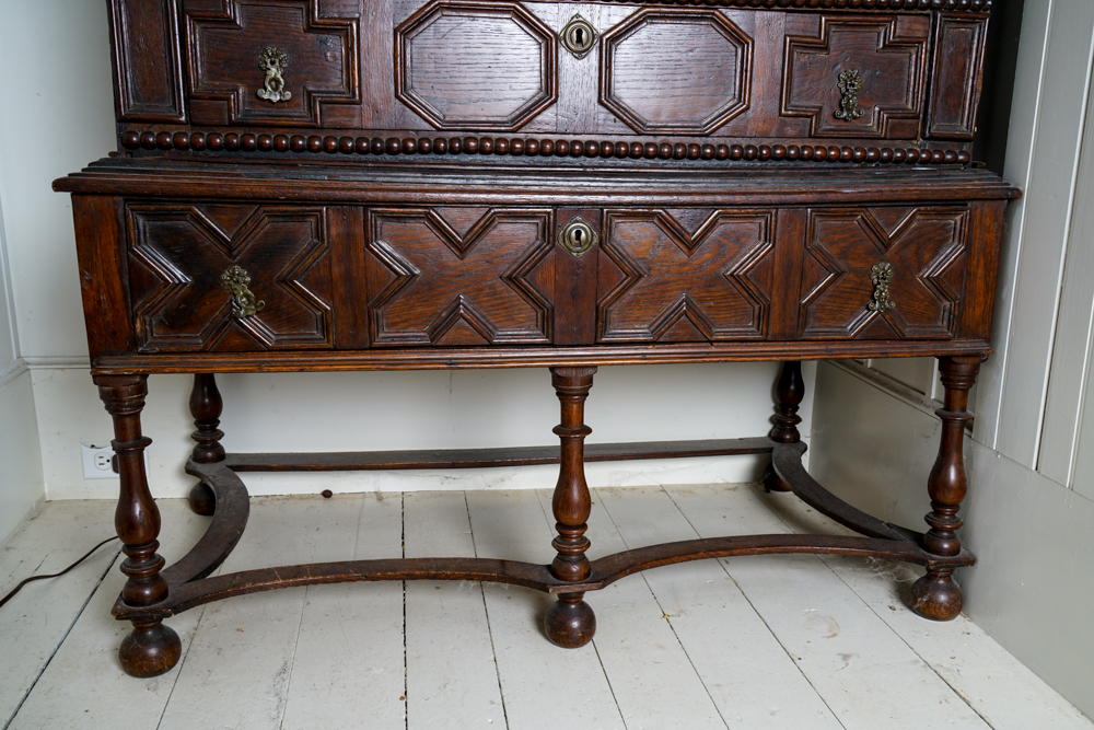 Antique William and Mary Oak Chest on Stand
