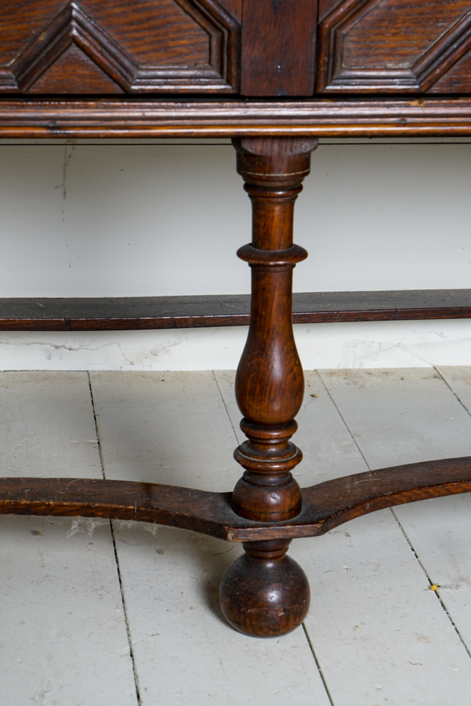Antique William and Mary Oak Chest on Stand