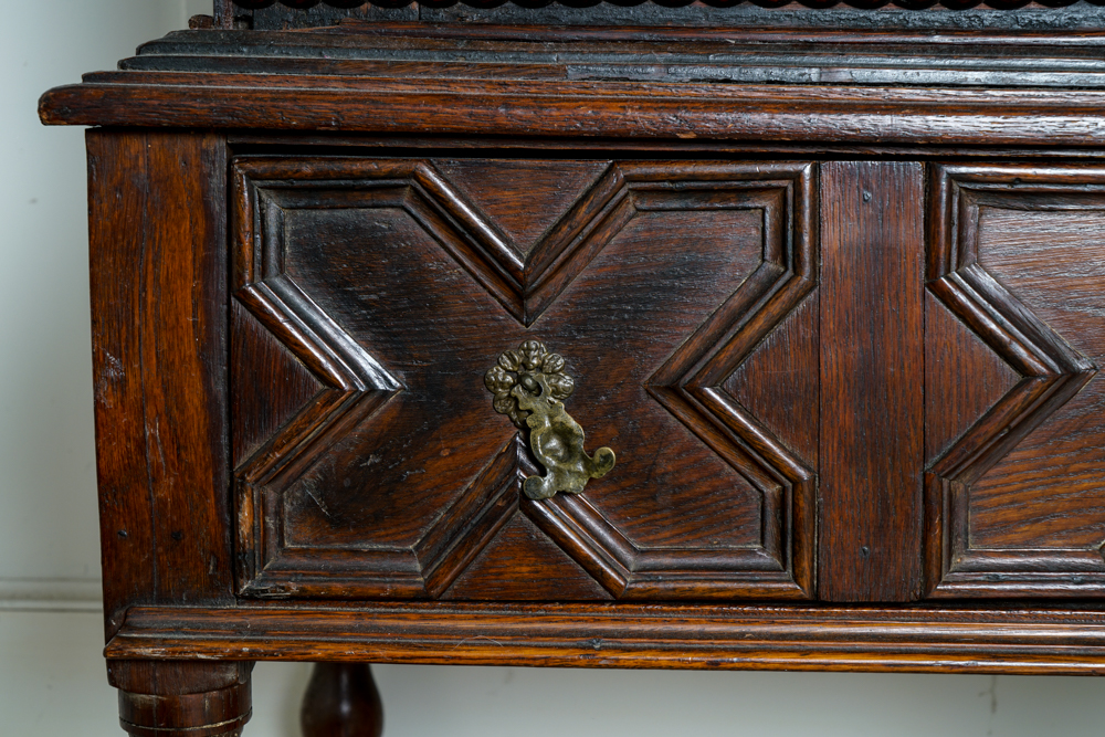 Antique William and Mary Oak Chest on Stand