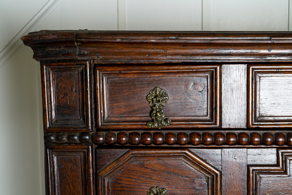 Antique William and Mary Oak Chest on Stand