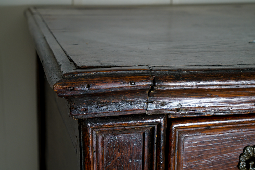 Antique William and Mary Oak Chest on Stand