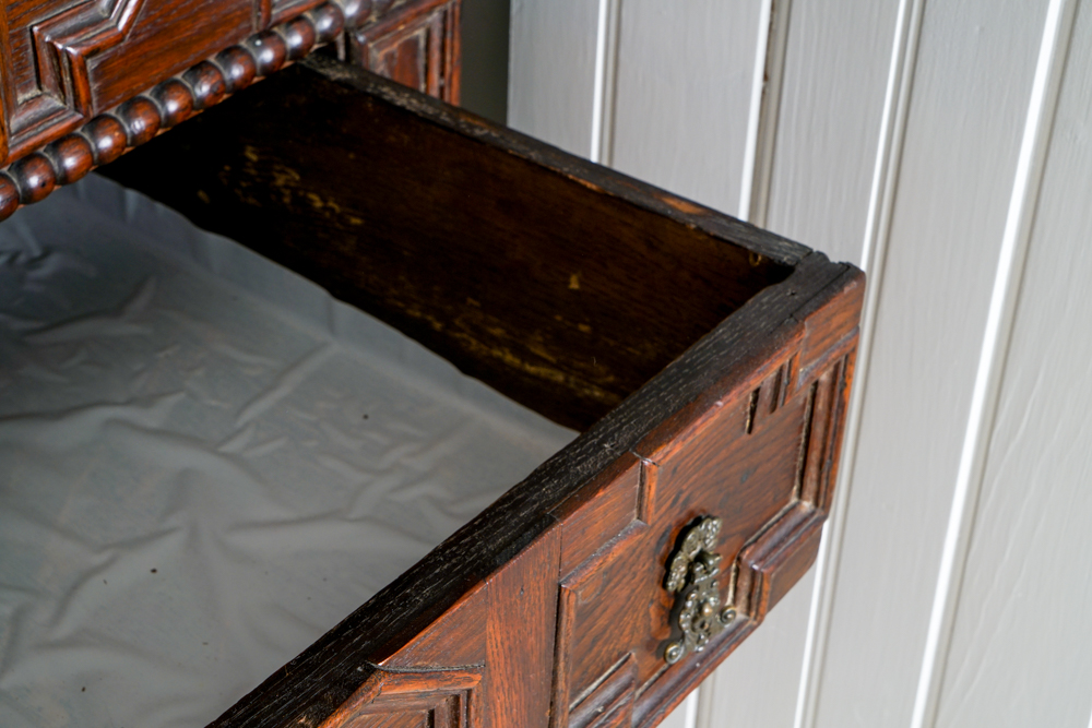 Antique William and Mary Oak Chest on Stand