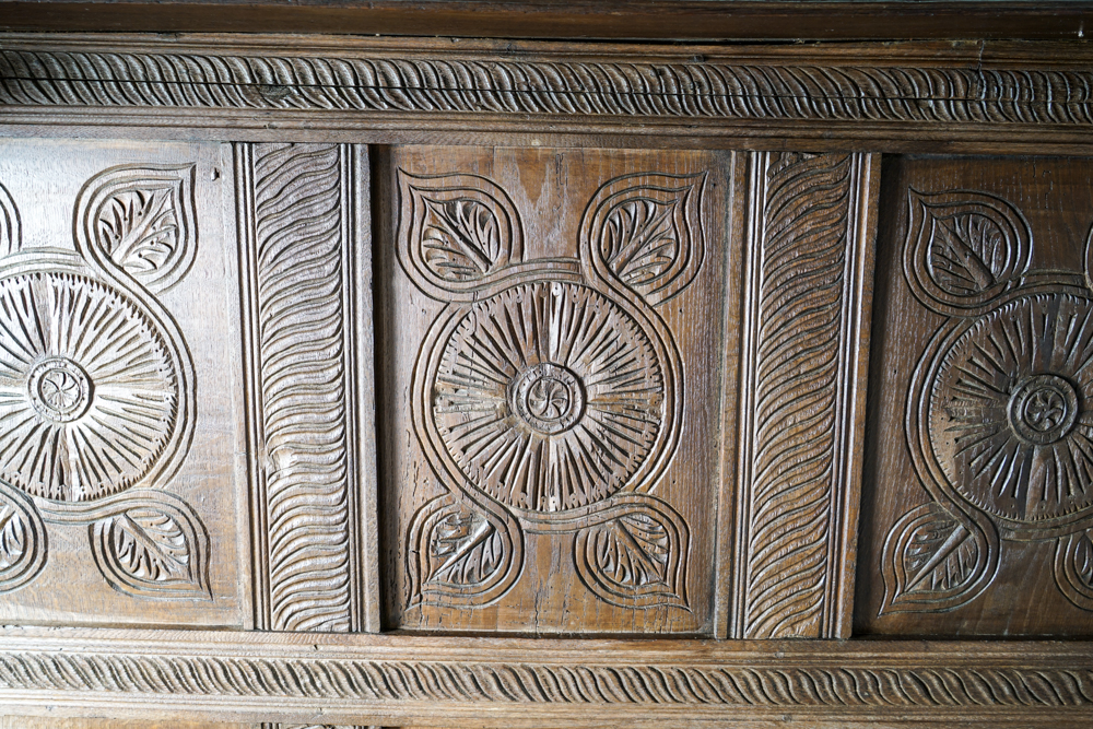 Partial Antique Elizabethan Style Oak Tester Bed Frame