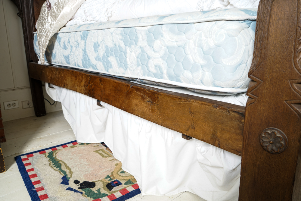 Partial Antique Elizabethan Style Oak Tester Bed Frame