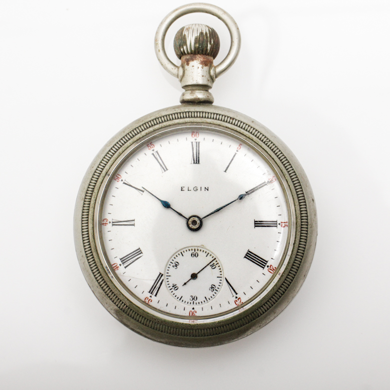 Antique 1910 Elgin Silverode Pocket Watch