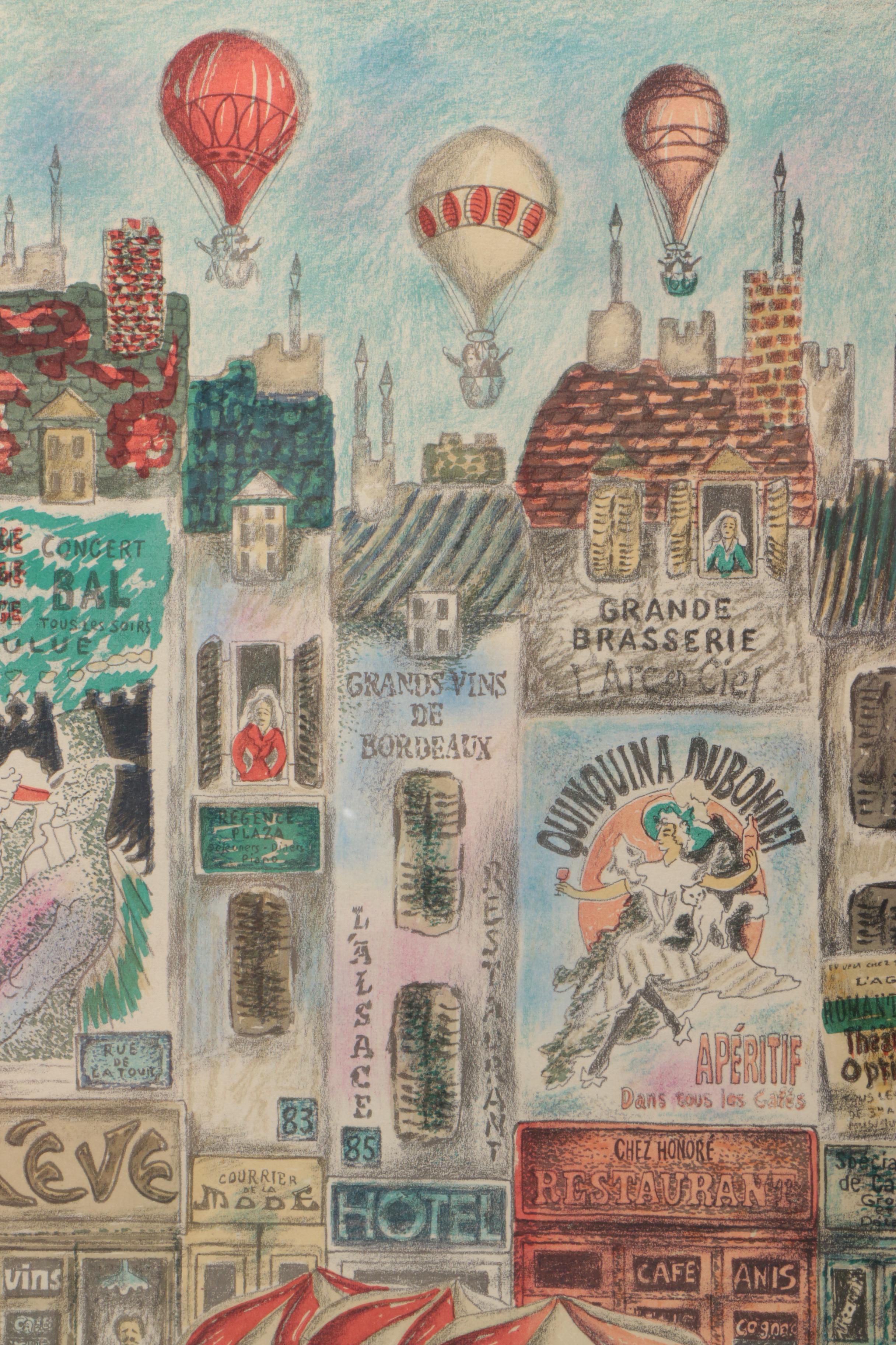 Josef Farhi Limited Edition Lithograph of City Block