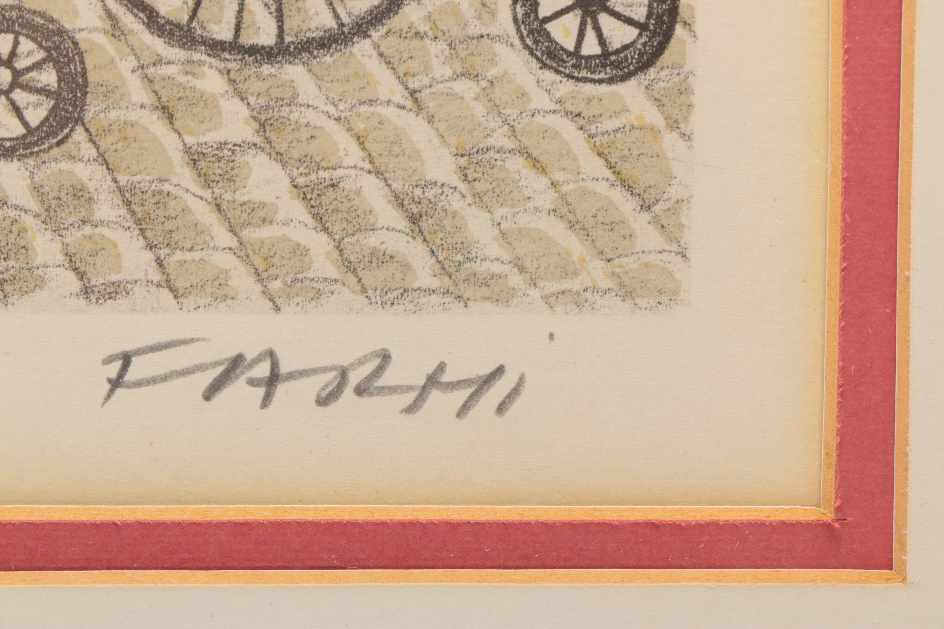 Josef Farhi Limited Edition Lithograph of City Block