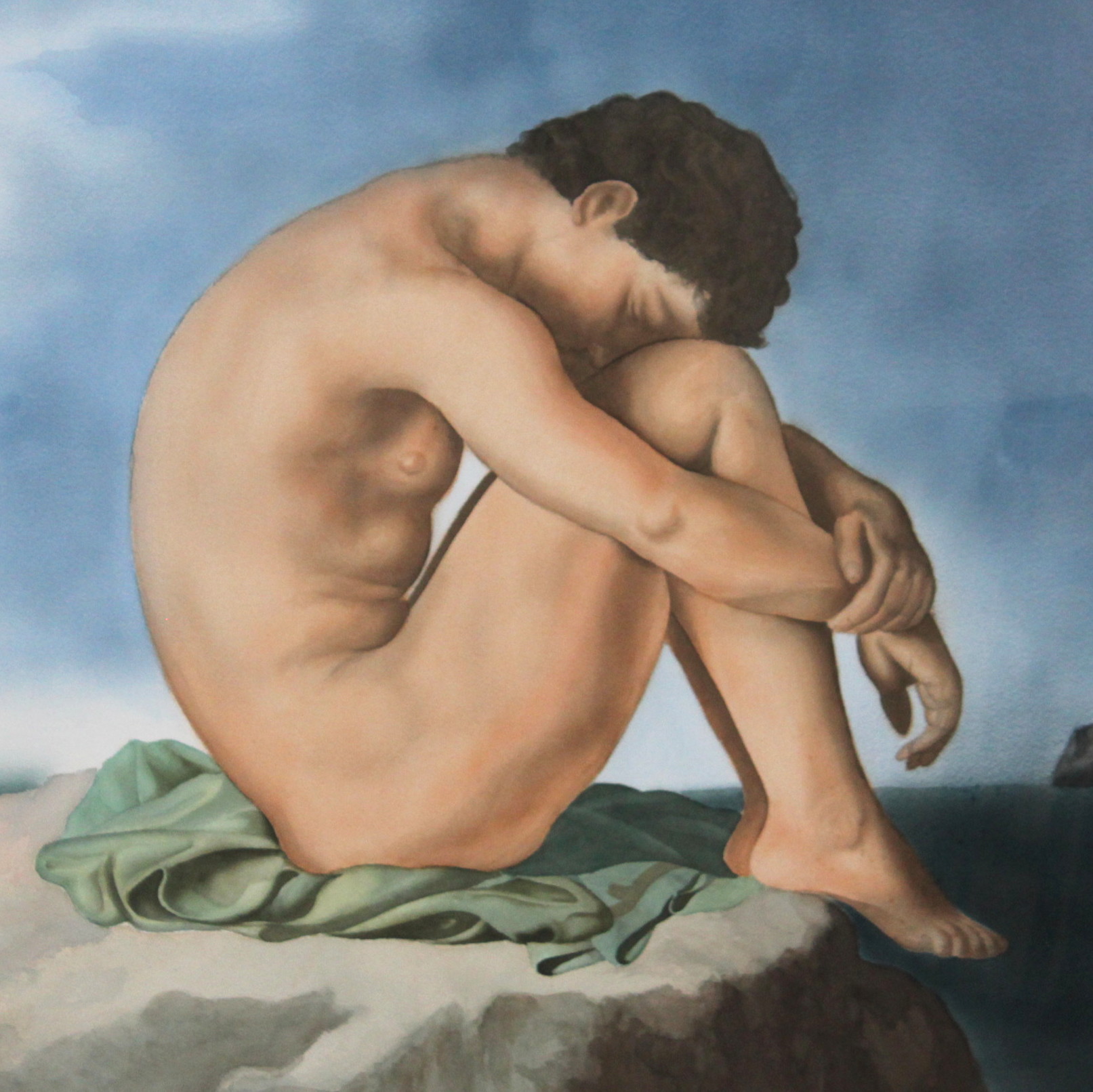 Watercolor Study of a Hippolyte Flandrin Work