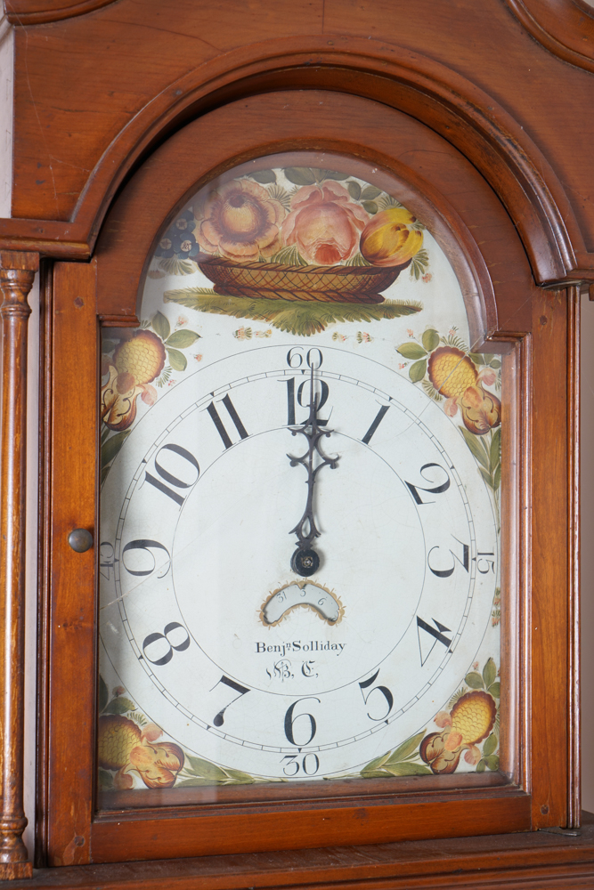 19th c. Pennsylvania Tall Case Clock Attrib. to Benjamin Solliday