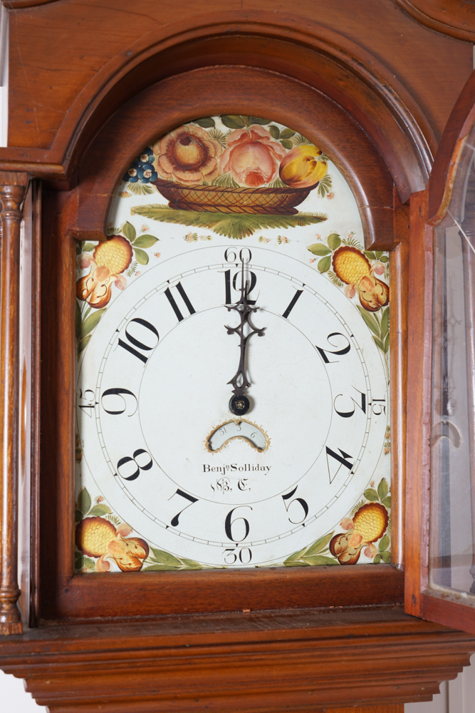 19th c. Pennsylvania Tall Case Clock Attrib. to Benjamin Solliday