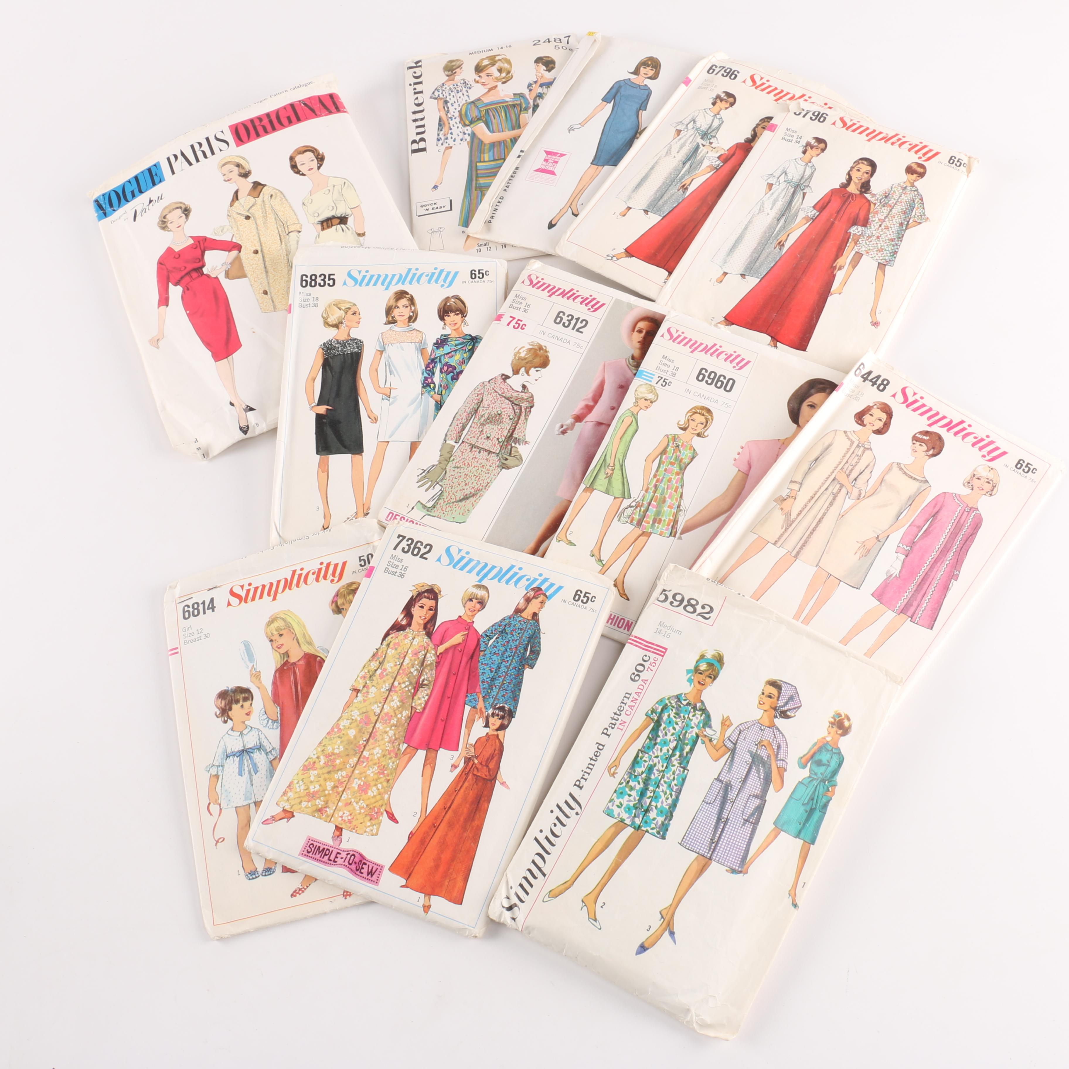 Vintage  McCall's and Butterick Dress Patterns