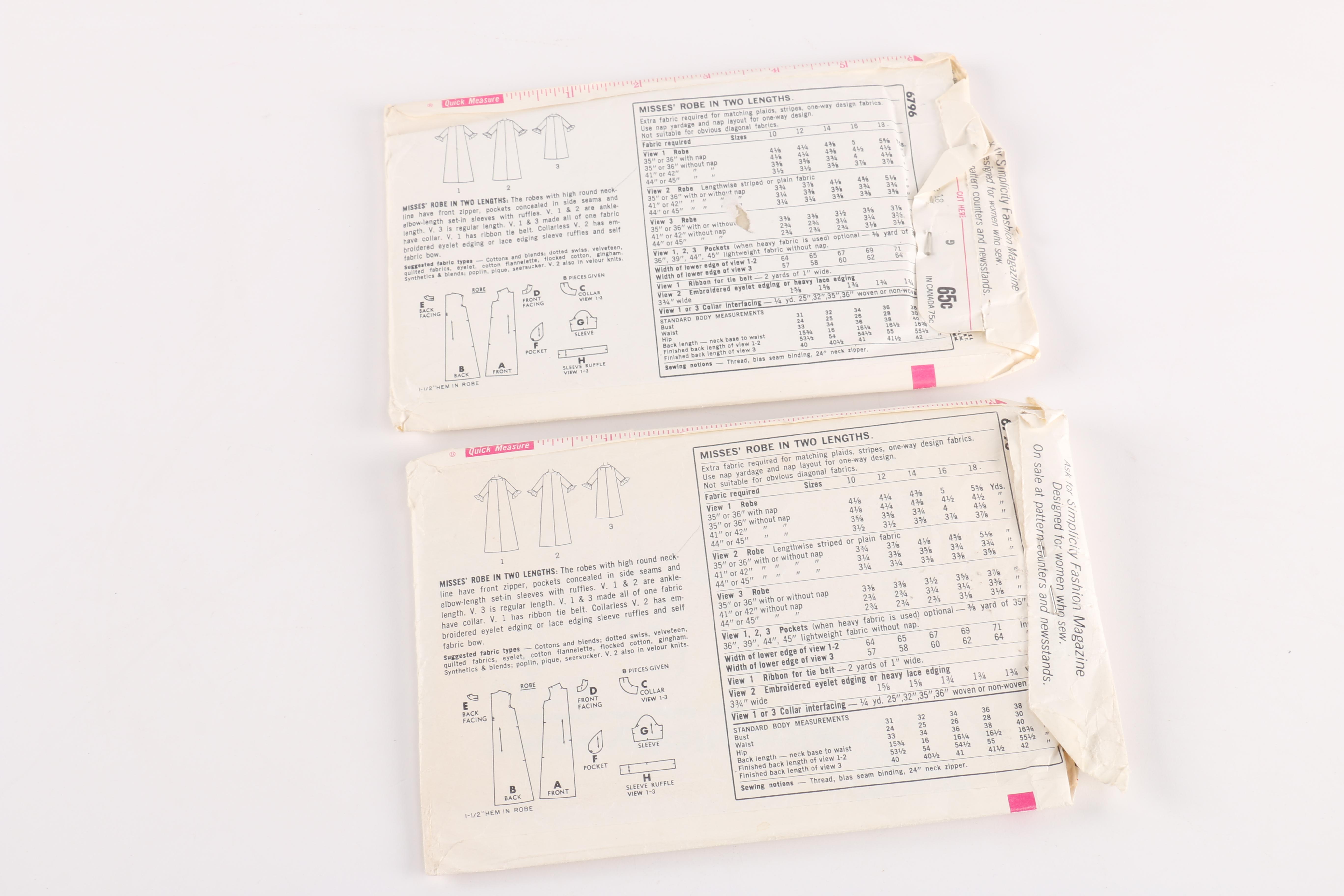 Vintage  McCall's and Butterick Dress Patterns