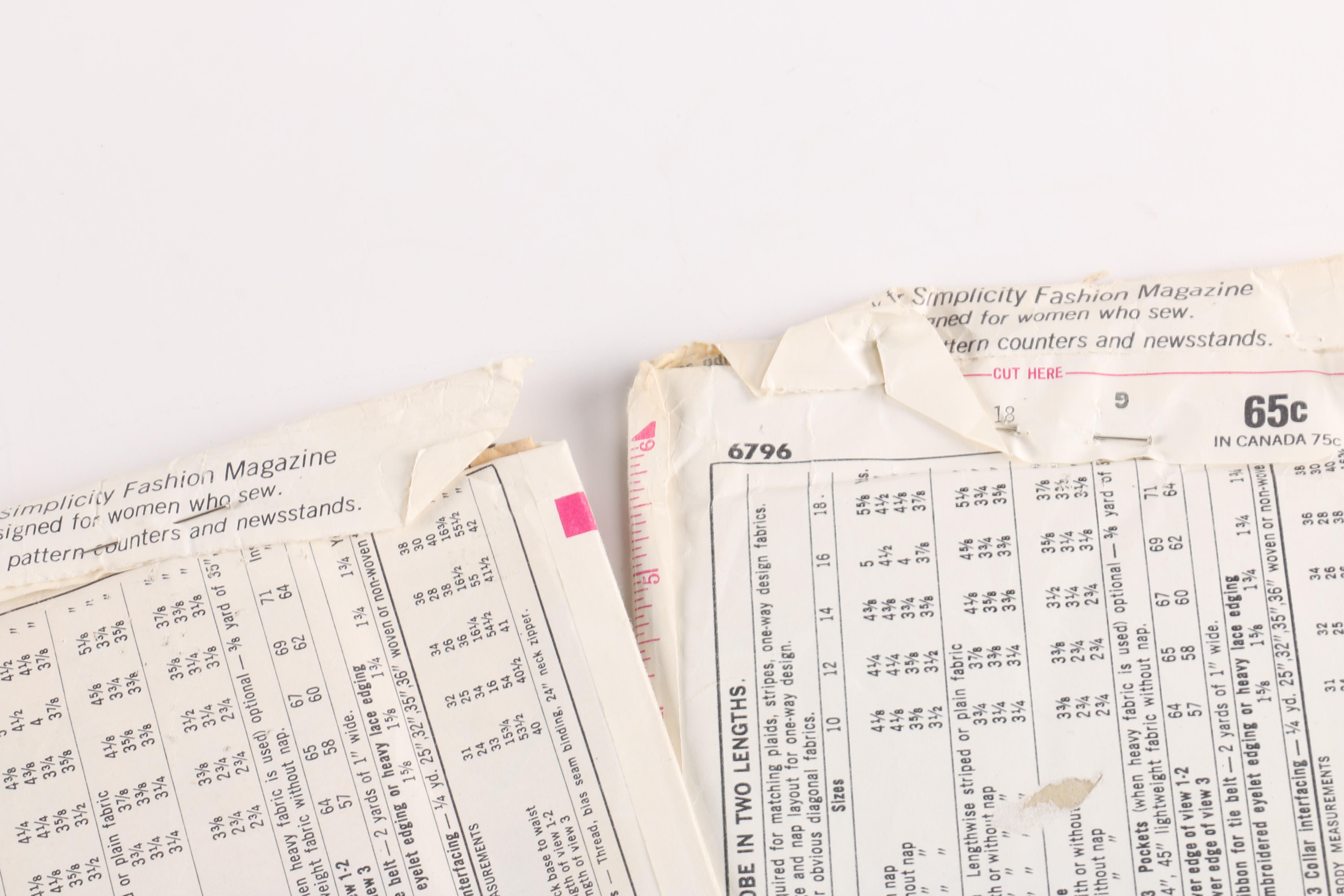 Vintage  McCall's and Butterick Dress Patterns