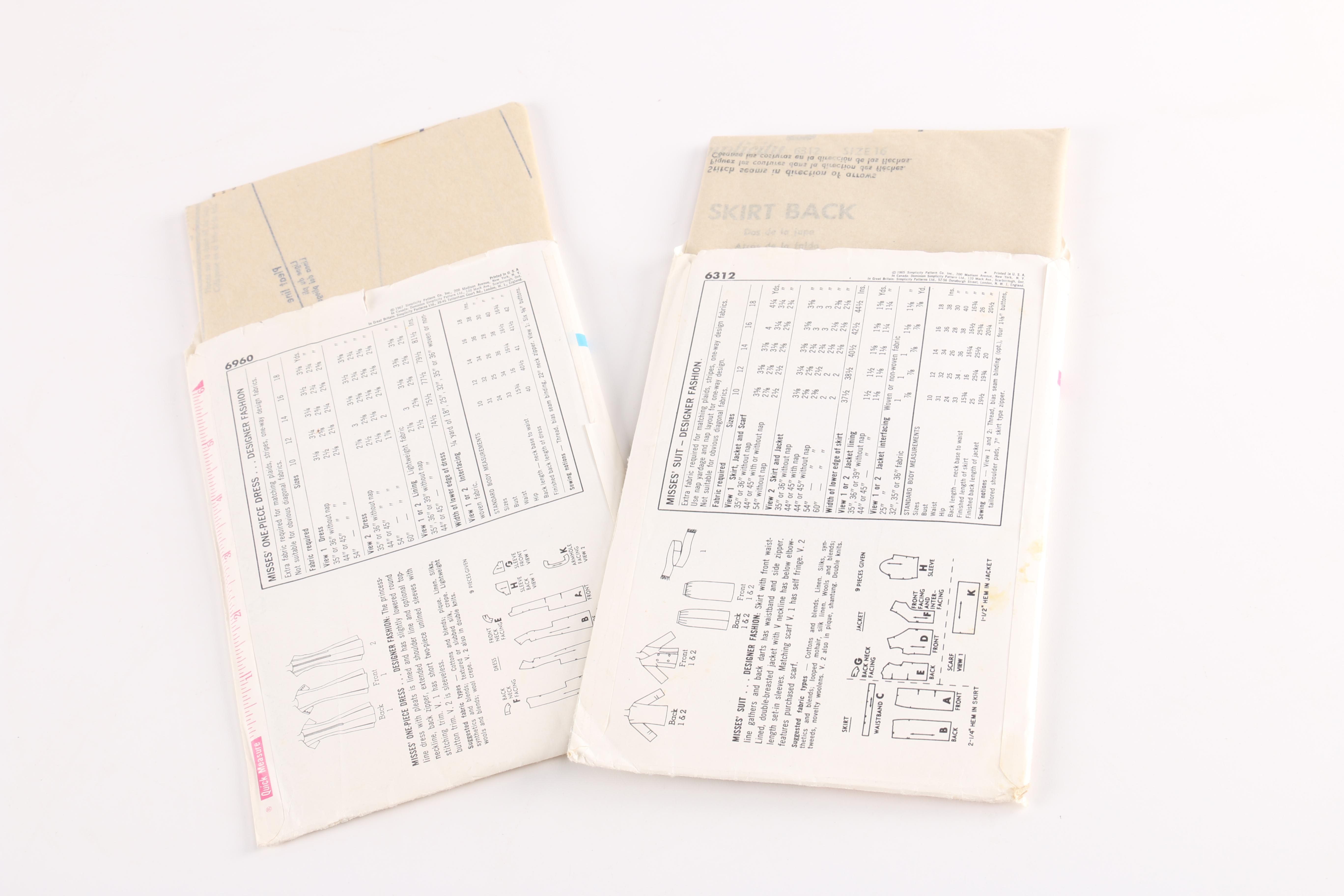 Vintage  McCall's and Butterick Dress Patterns