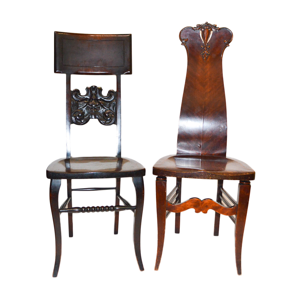 Early 20th Century Mahogany Hall Chairs