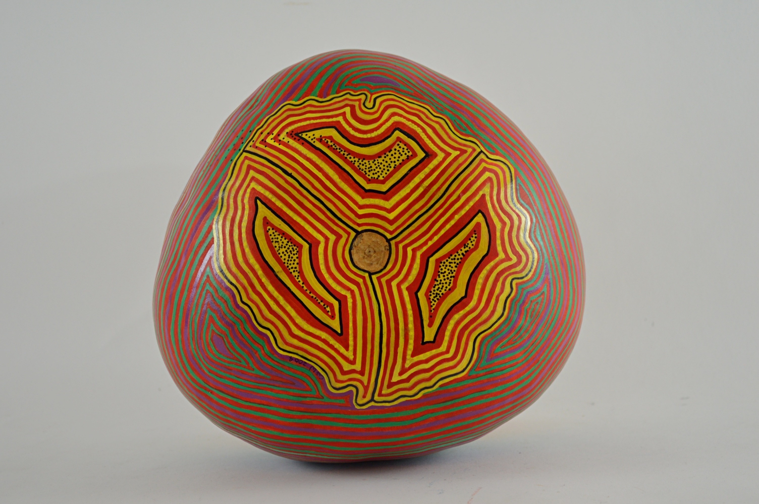 Hand-Painted Gourd Bowl