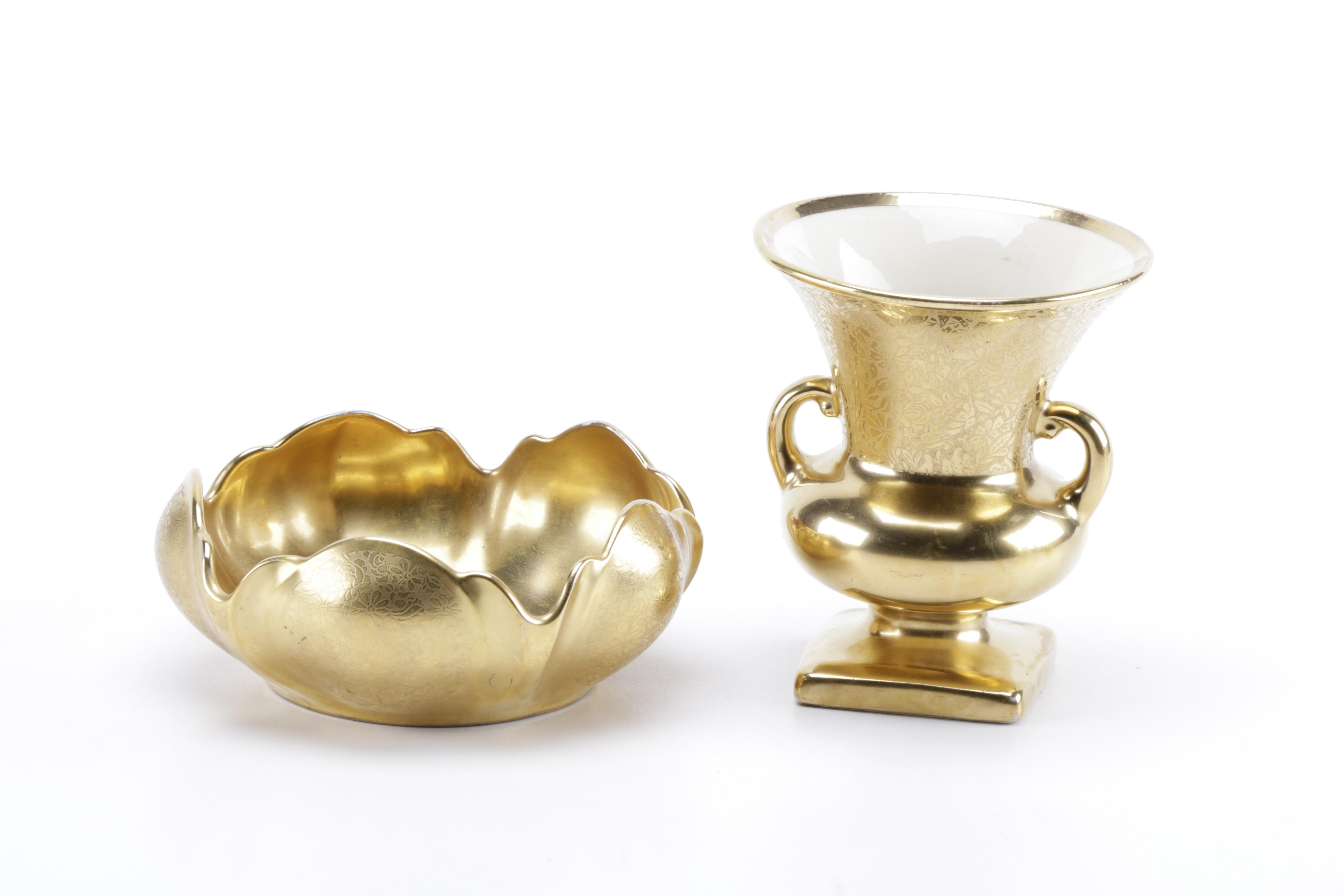 Gold Tone Serving ware