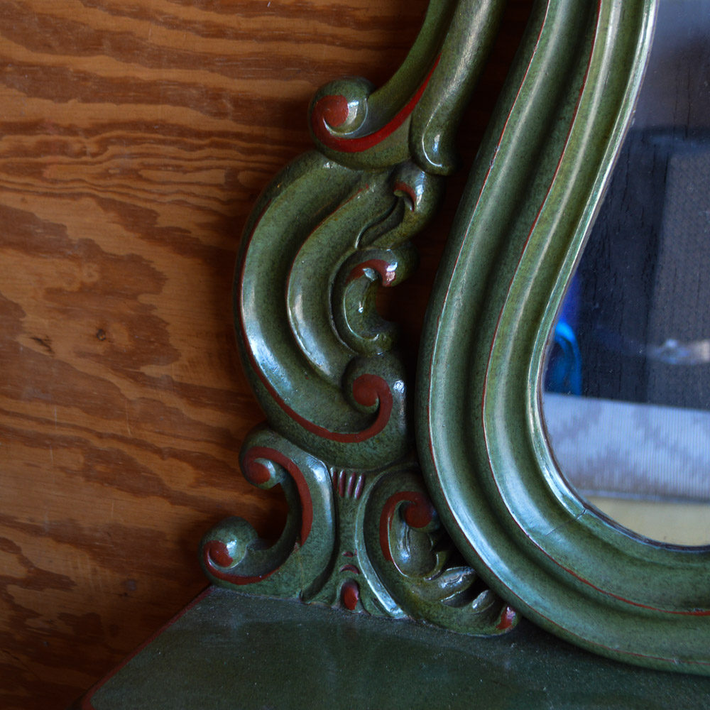 Victorian Style Hand Painted Vanity Dresser With Mirror