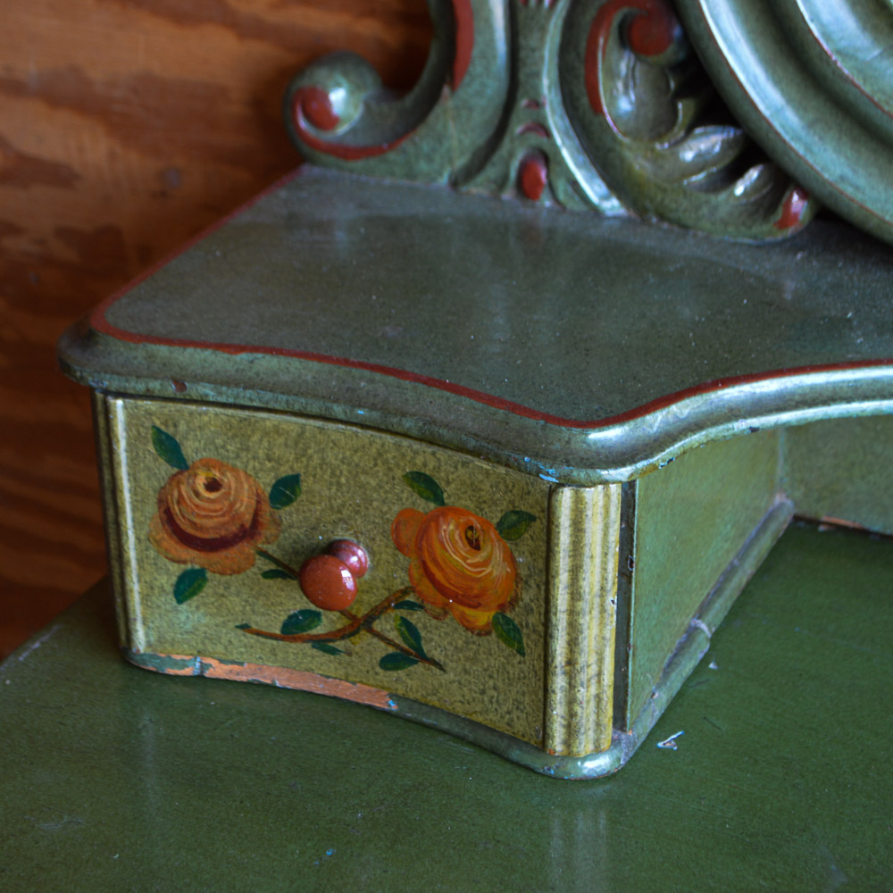 Victorian Style Hand Painted Vanity Dresser With Mirror