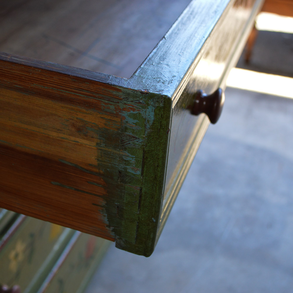 Victorian Style Hand Painted Vanity Dresser With Mirror