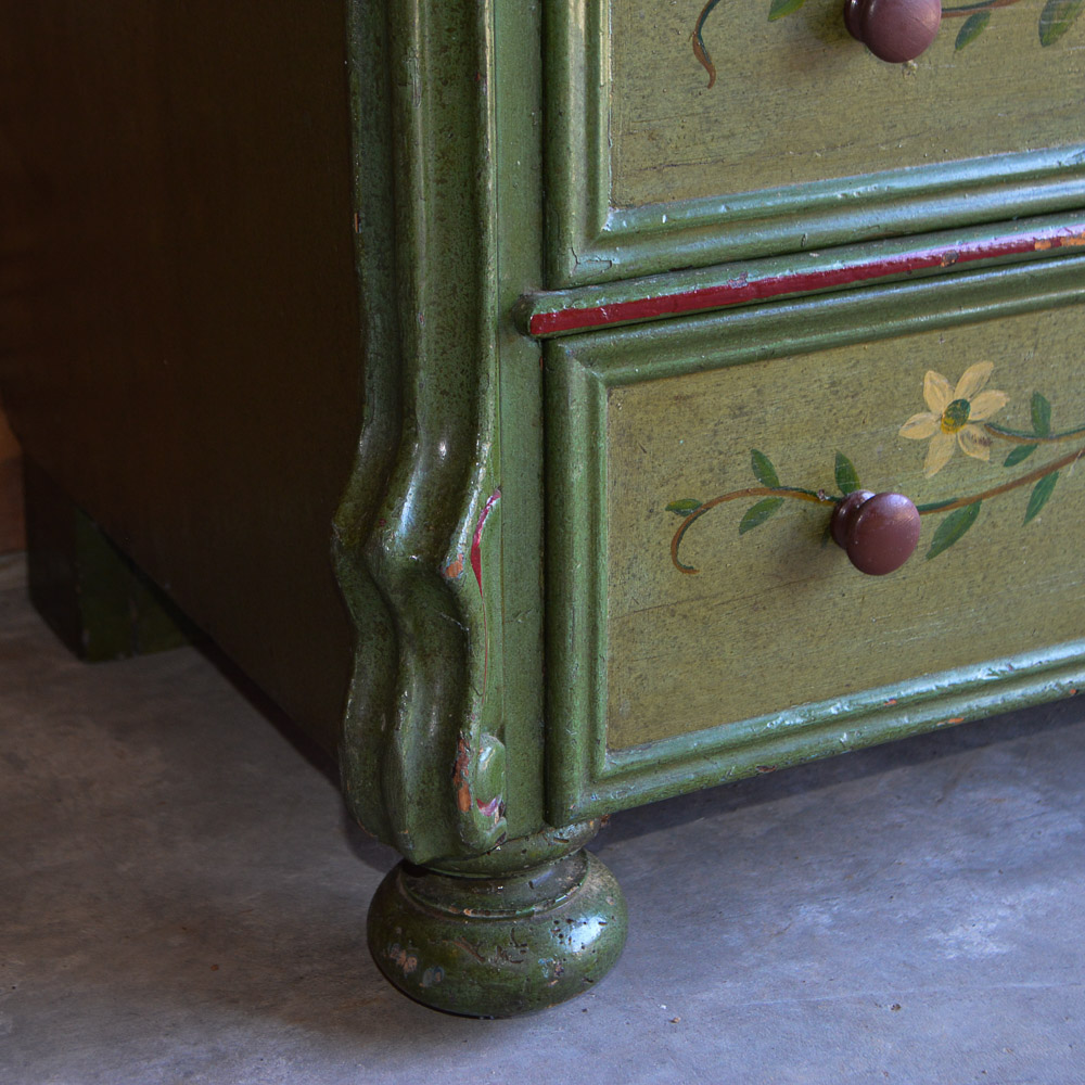 Victorian Style Hand Painted Vanity Dresser With Mirror