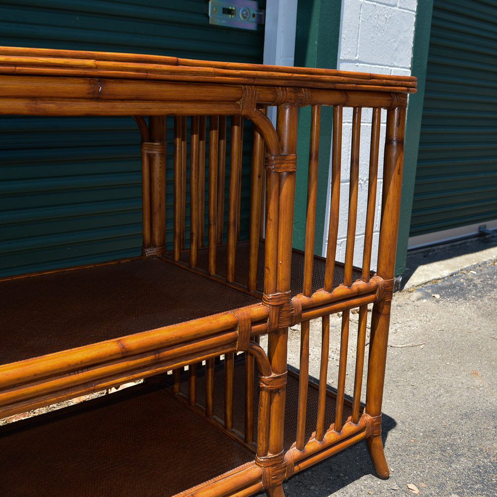 Bamboo and Rattan Console Table