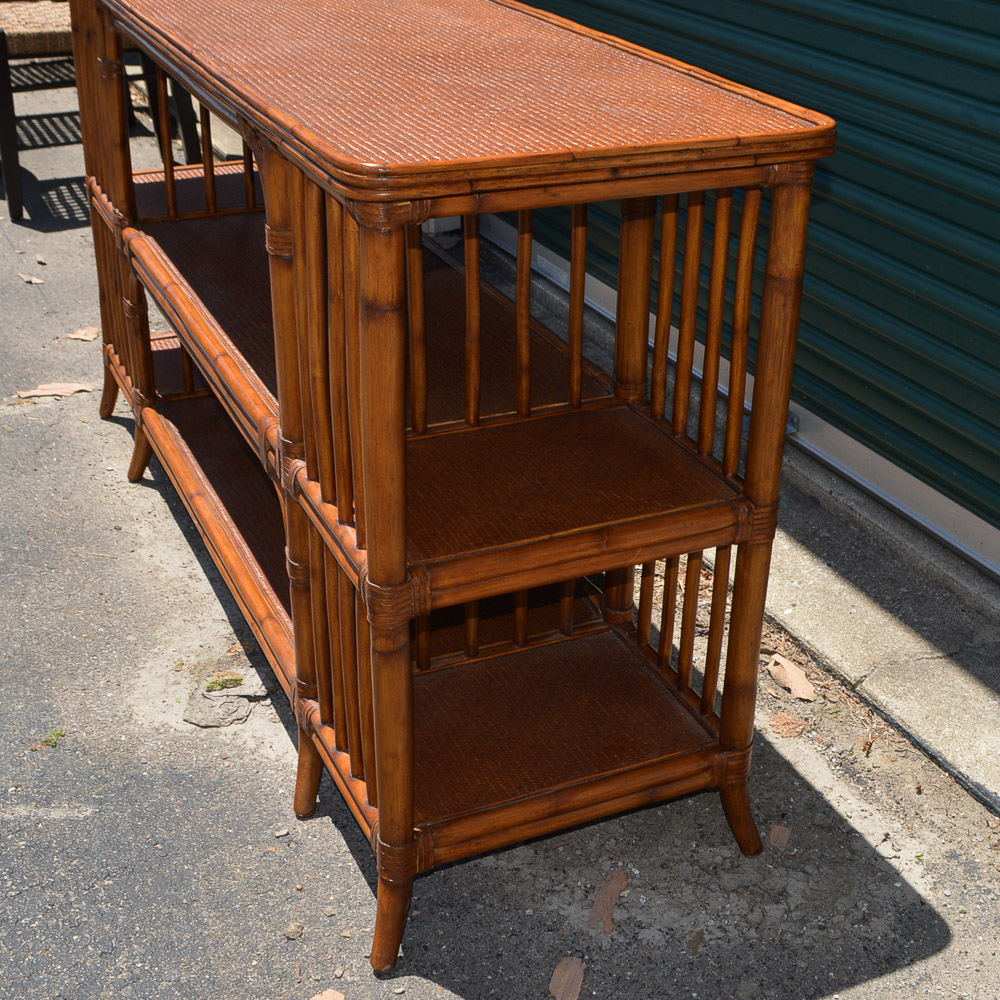 Bamboo and Rattan Console Table