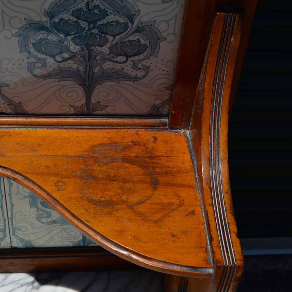 Early American Style Cherry Marble Top Cabinet