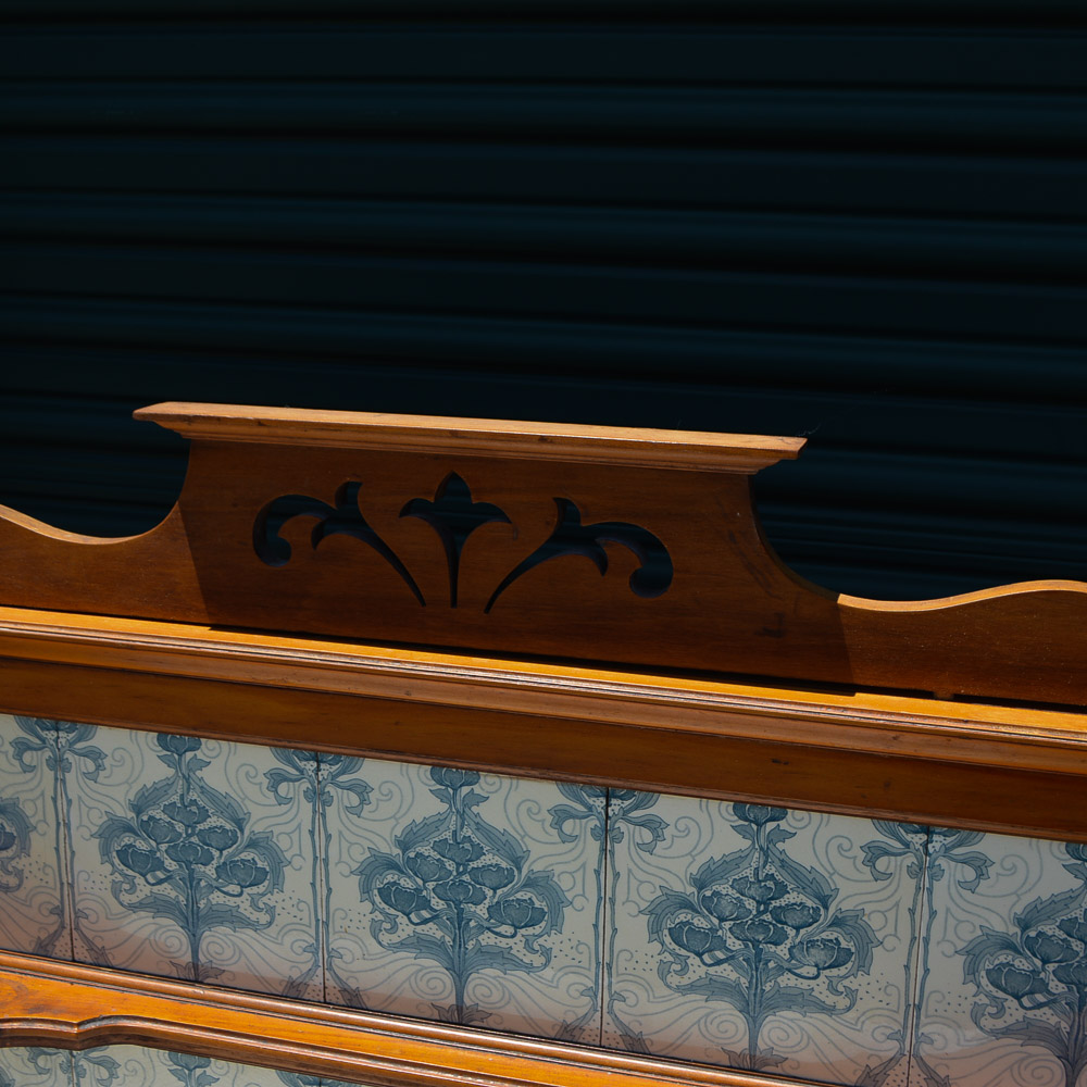 Early American Style Cherry Marble Top Cabinet