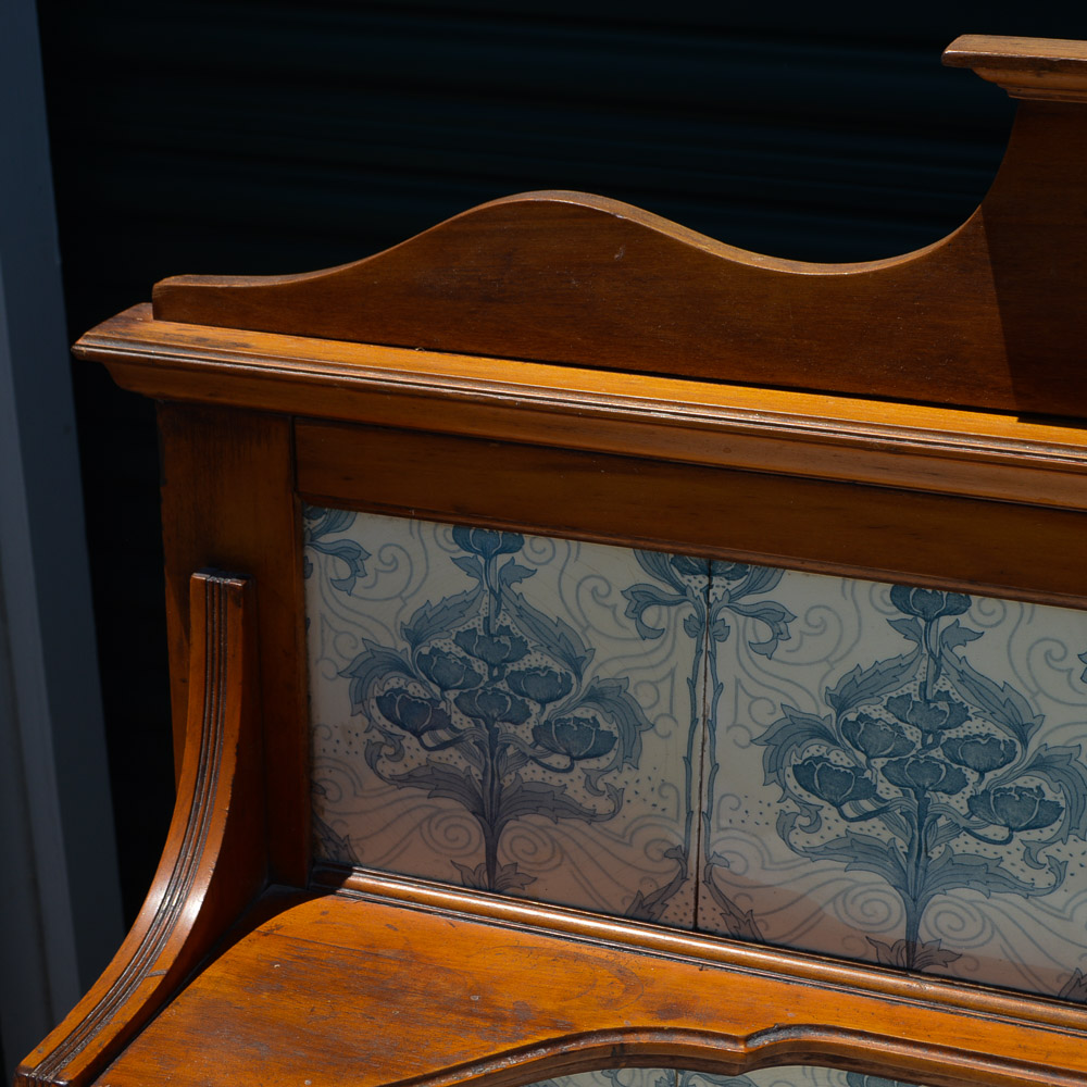 Early American Style Cherry Marble Top Cabinet