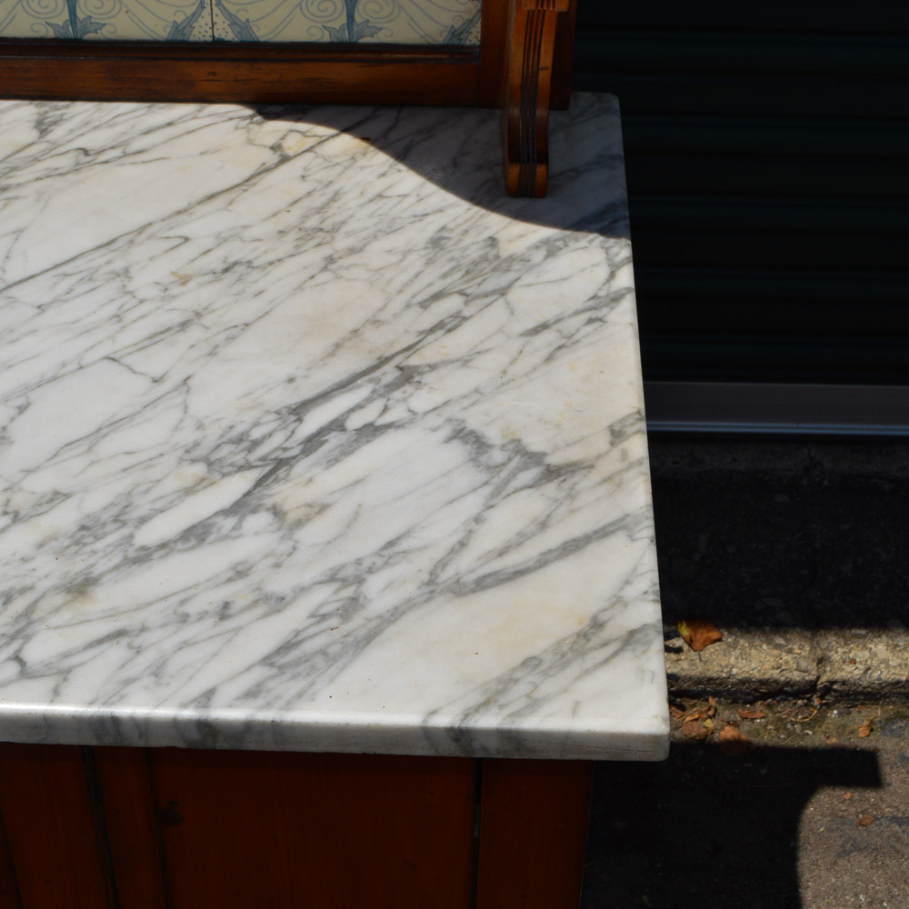 Early American Style Cherry Marble Top Cabinet