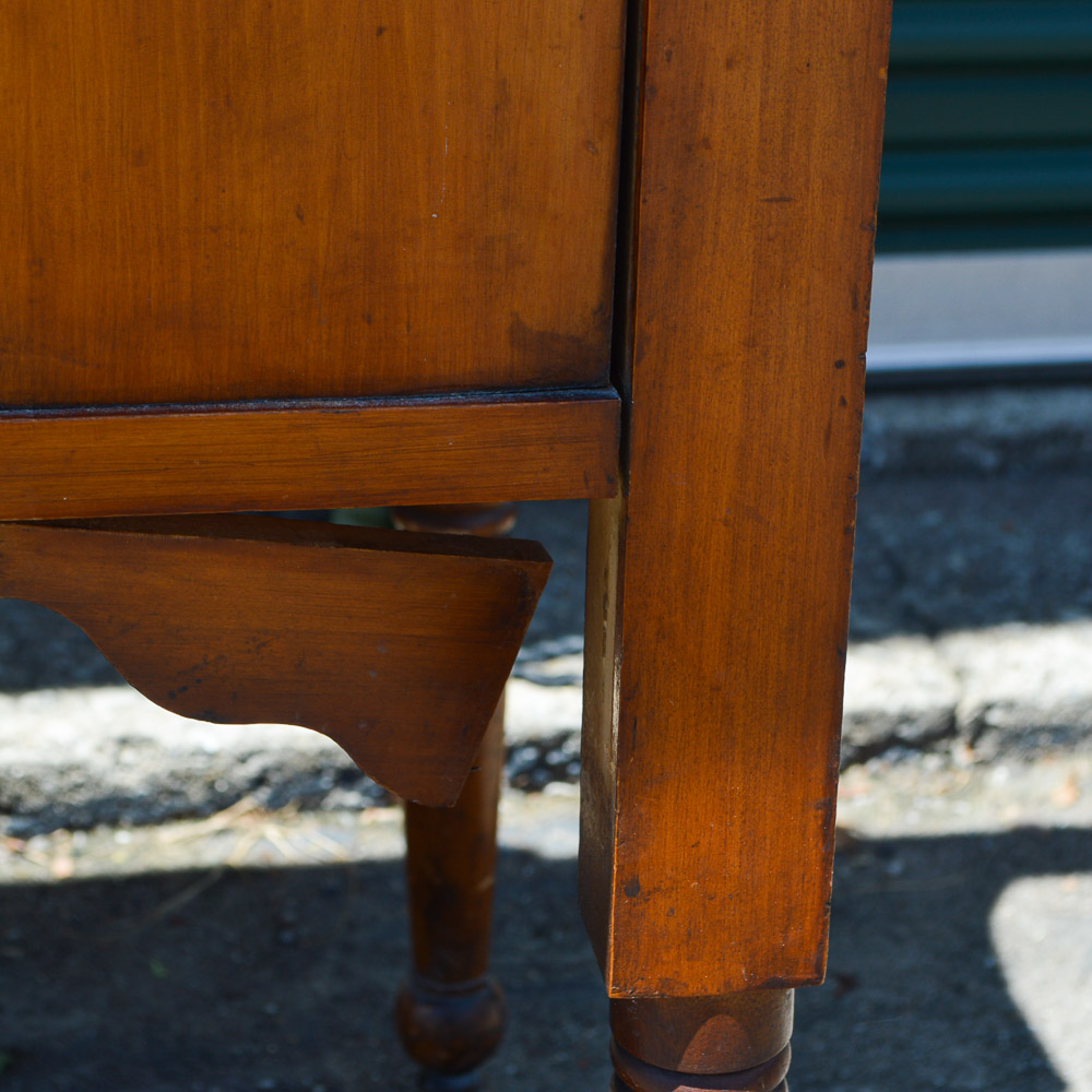Early American Style Cherry Marble Top Cabinet