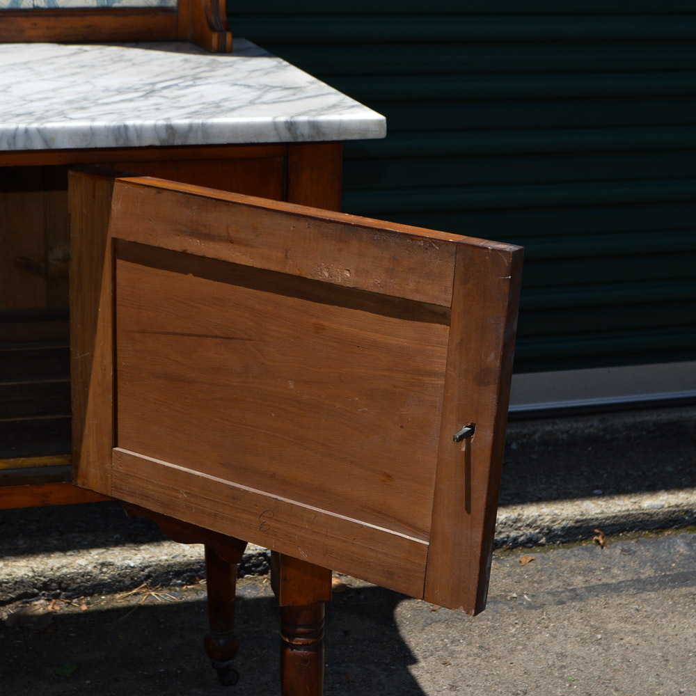 Early American Style Cherry Marble Top Cabinet