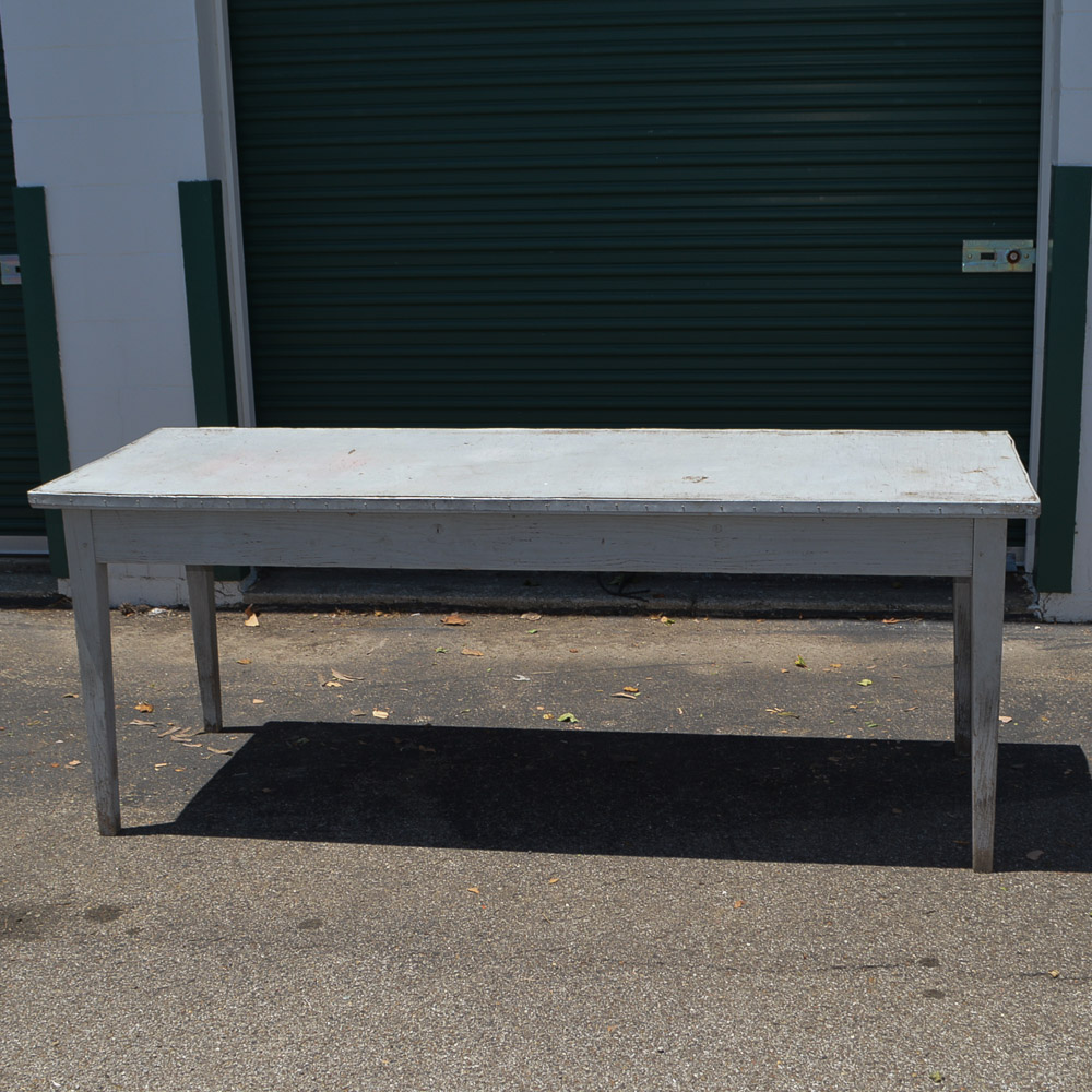 Vintage Grey Painted Work Table