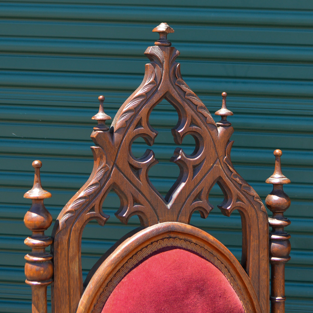 Gothic Revival Style Hall Chair