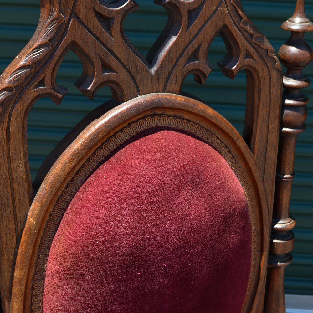 Gothic Revival Style Hall Chair