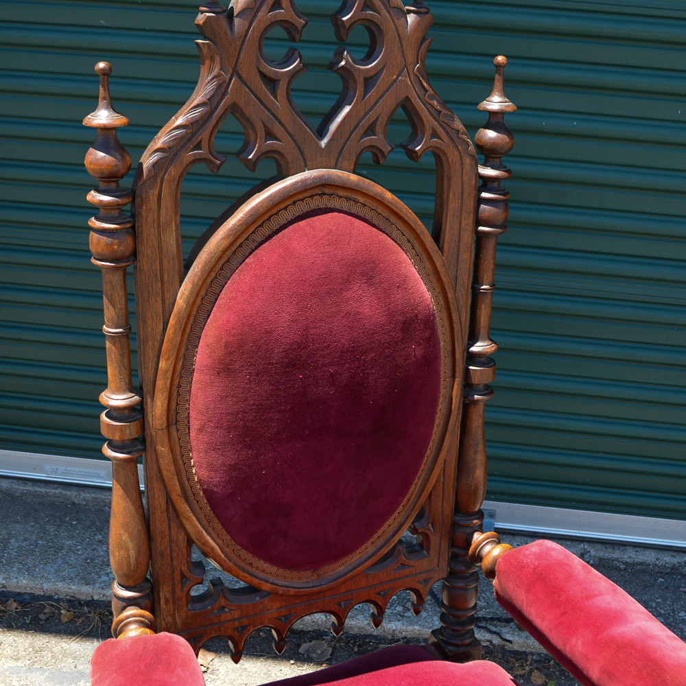 Gothic Revival Style Hall Chair