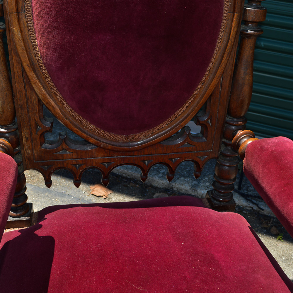 Gothic Revival Style Hall Chair