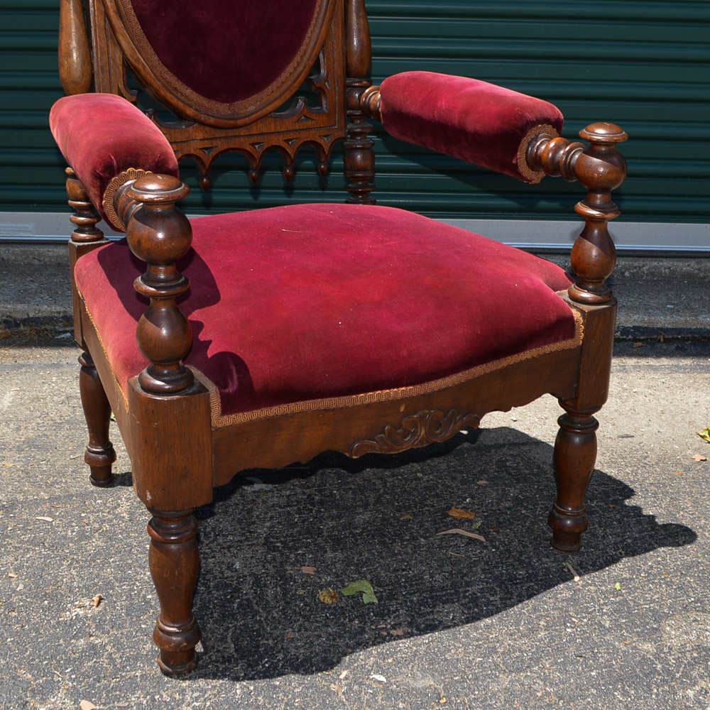 Gothic Revival Style Hall Chair