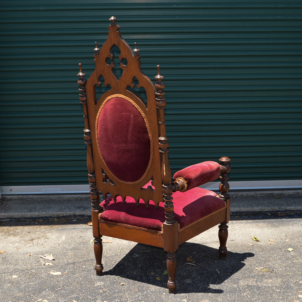 Gothic Revival Style Hall Chair