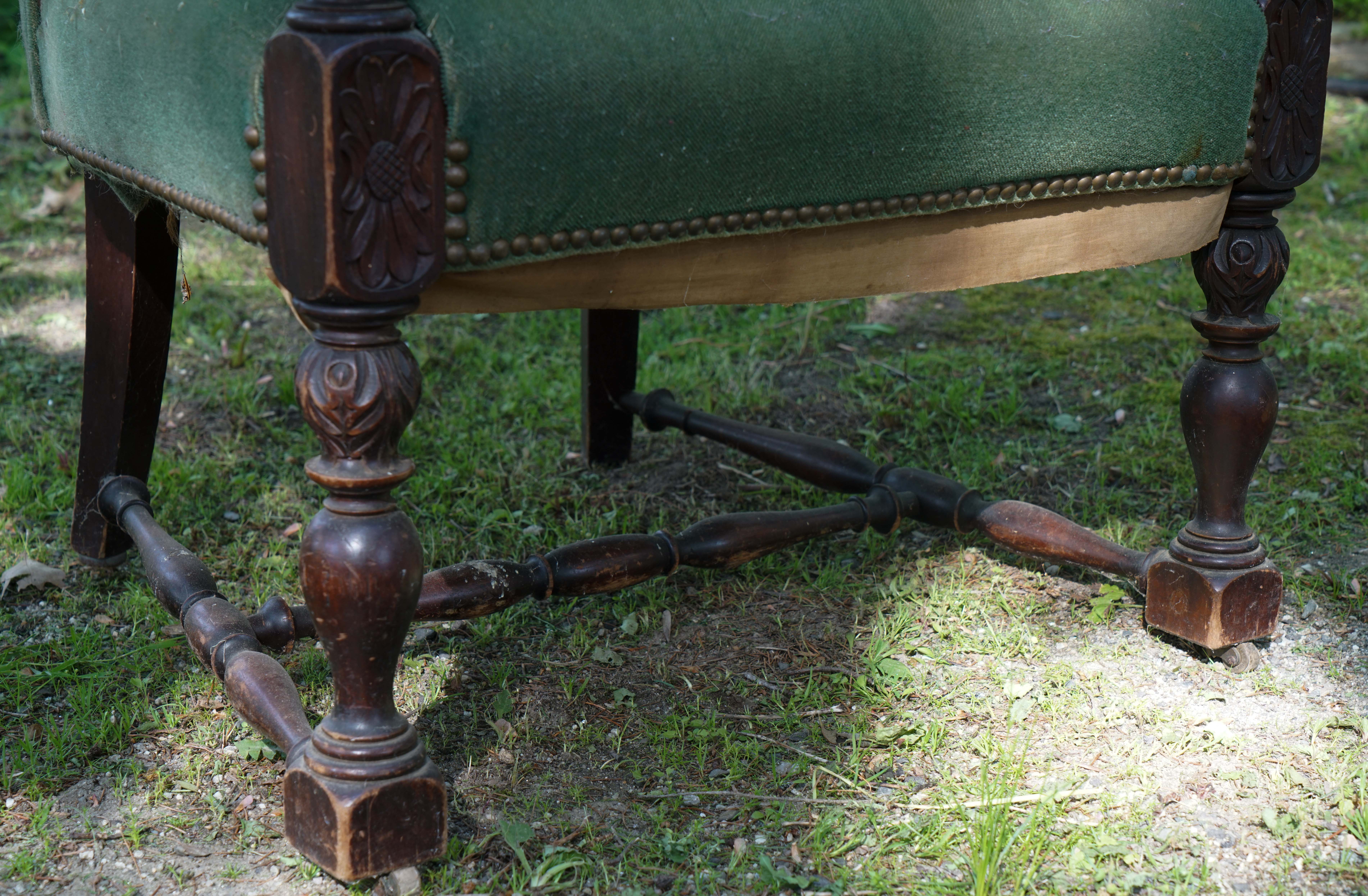 Carved Federal Revival Wing Chair
