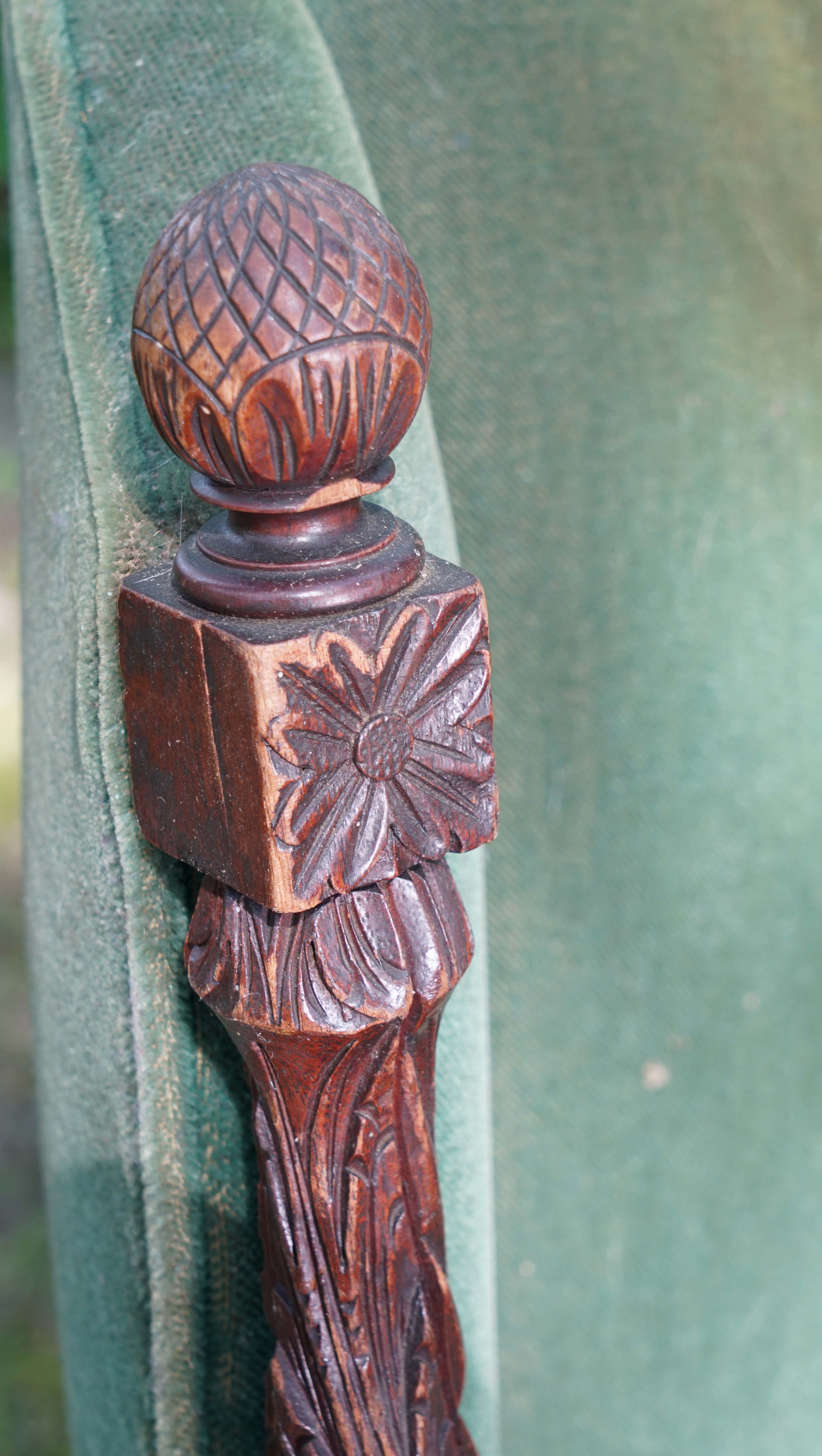 Carved Federal Revival Wing Chair