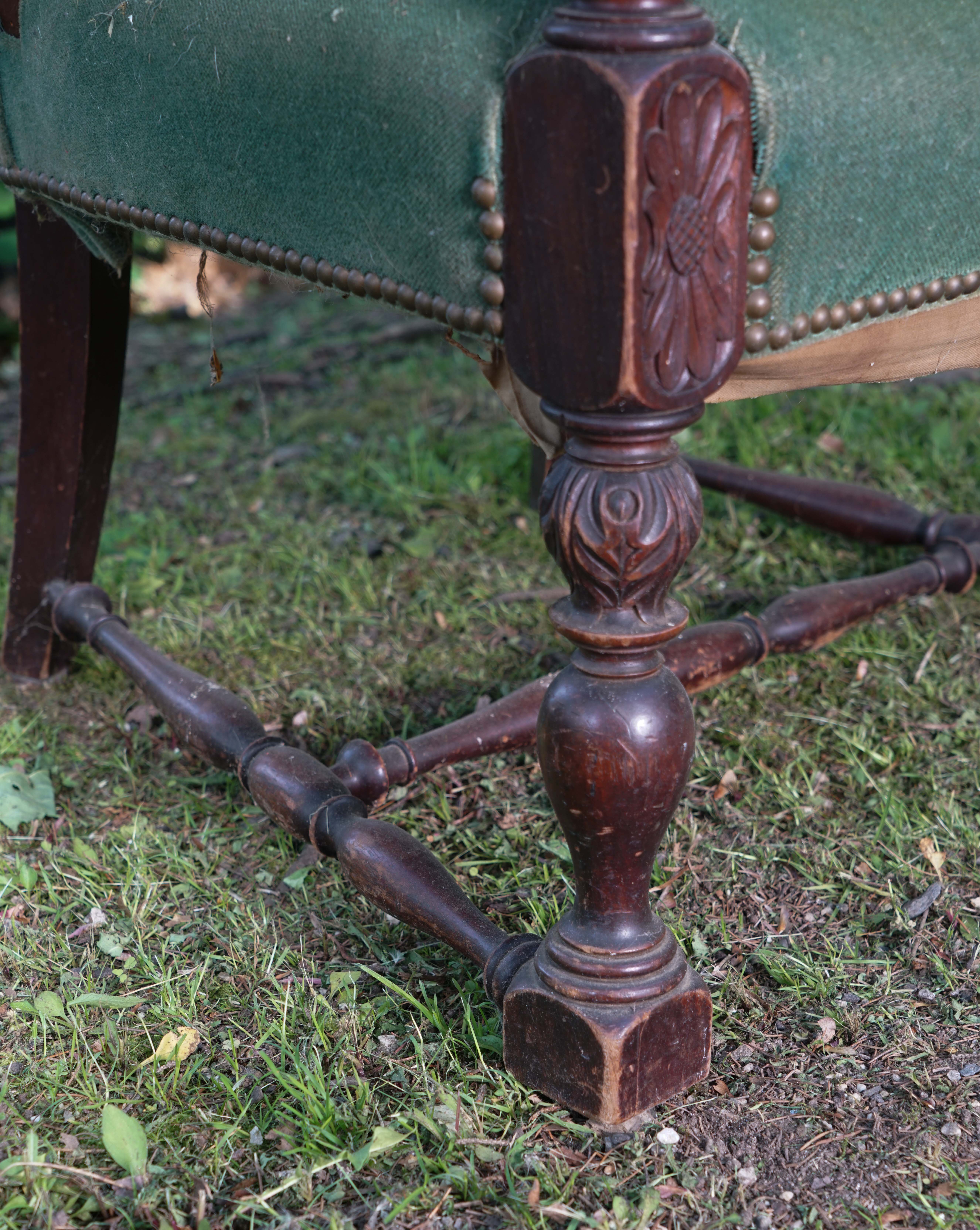 Carved Federal Revival Wing Chair