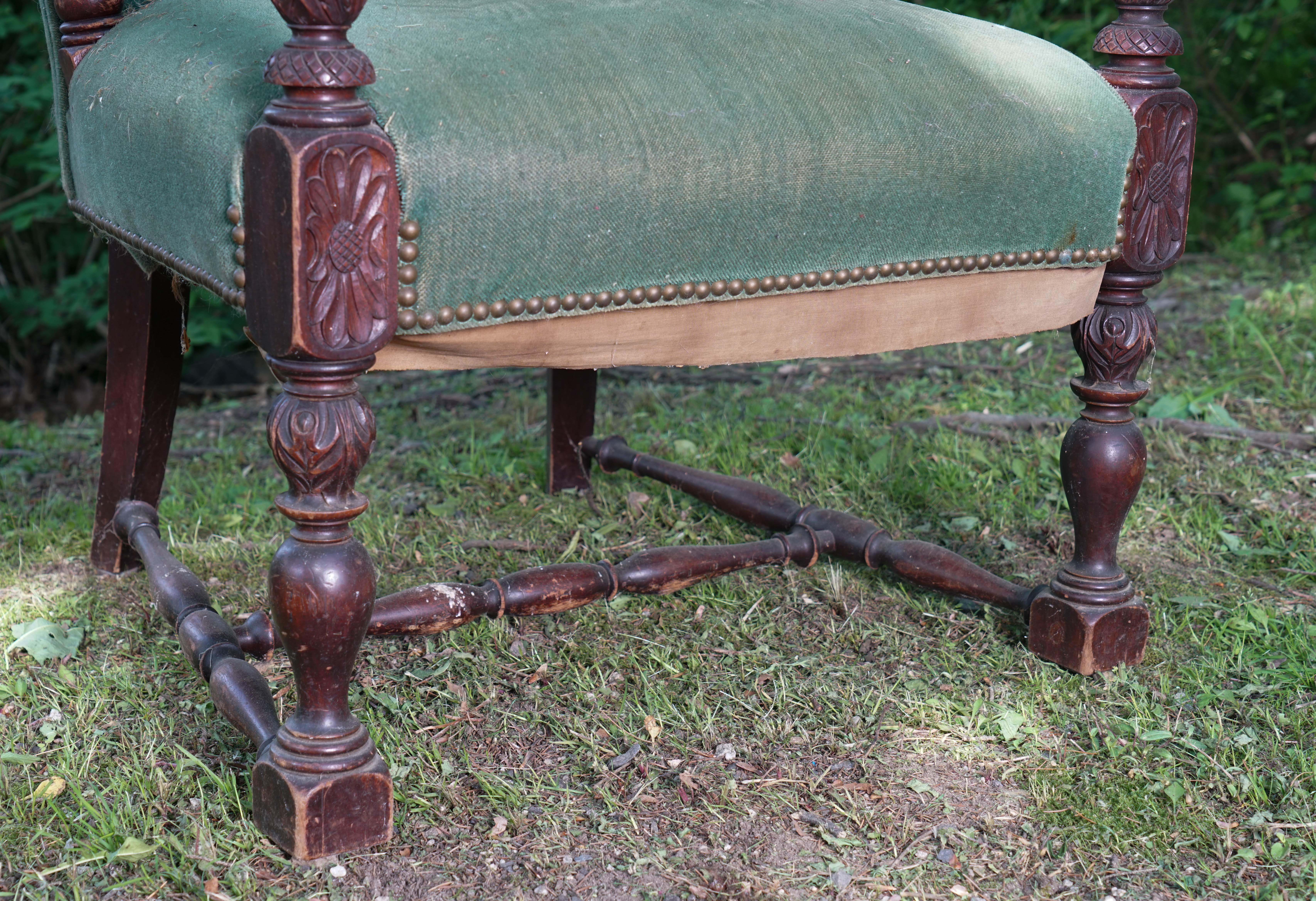 Carved Federal Revival Wing Chair