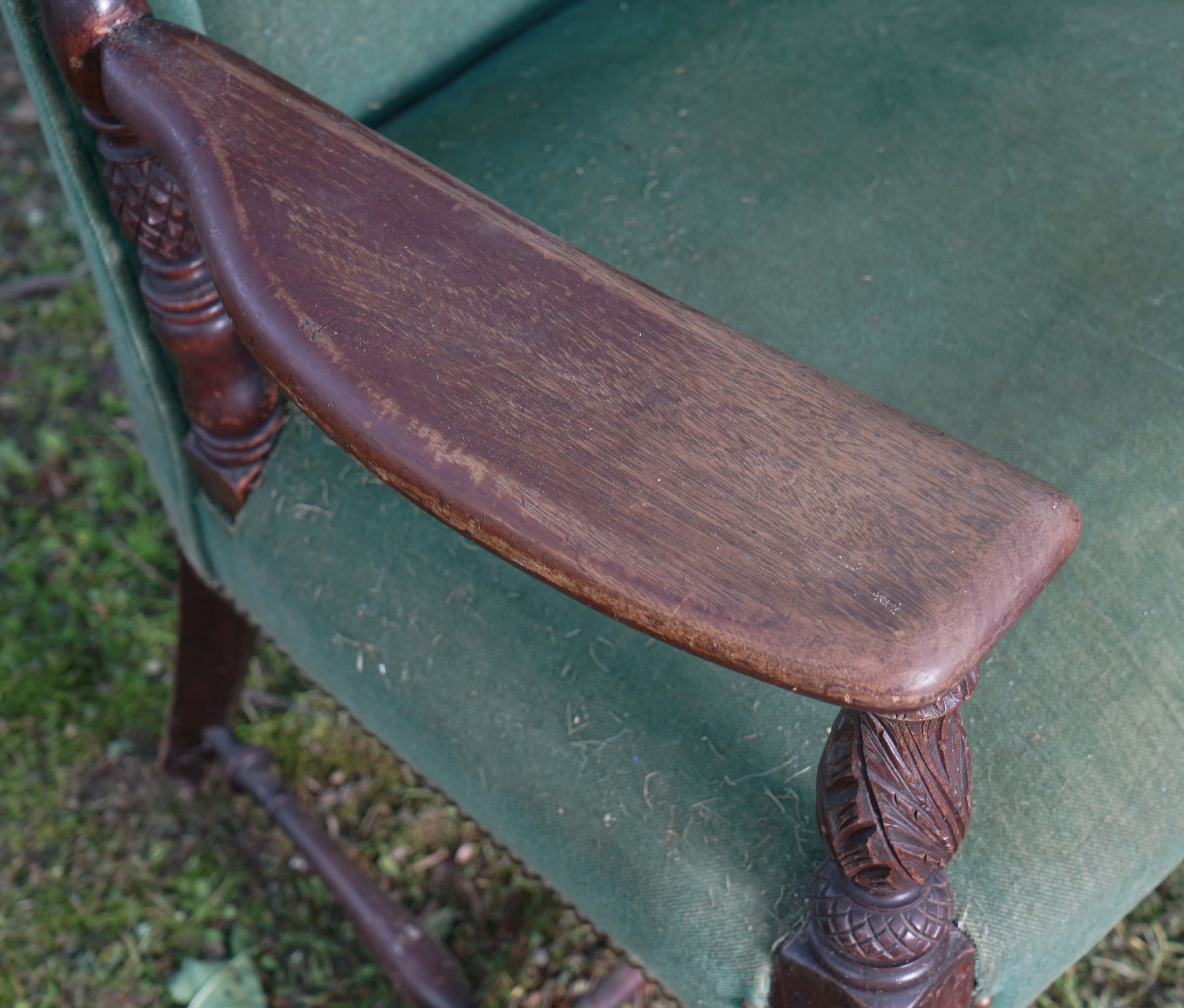 Carved Federal Revival Wing Chair